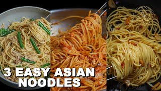 3 EASY Asian Noodle Recipes with Few Ingredients [upl. by Aicetel33]