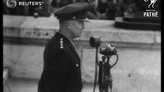 DEFENCE General Eisenhower reviews passing out parade at Sandhurst 1944 [upl. by Pressey85]