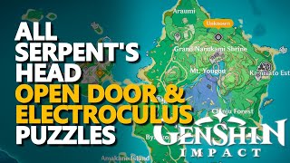 All Serpents Head Electroculus amp Open Door Puzzle Genshin Impact [upl. by Acinomaj]