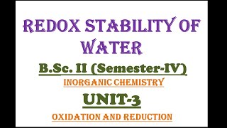 Redox Stability of Water [upl. by Onidranreb]