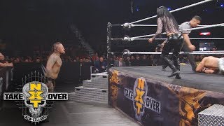 Zelina Vega sends Aleister Black crashing into the steel ring steps NXT TakeOver New Orleans [upl. by Ordisy]