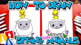 How To Draw A Spring Lamb And Duckling [upl. by Oiragelo289]