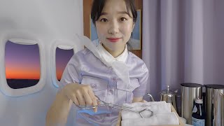 ASMR Flight Attendant Sleep Care Service✈️ [upl. by Nahtanod876]