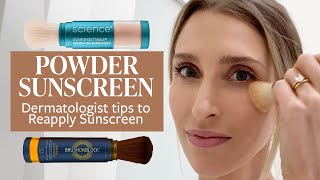 Powder Sunscreens and SPF Reapplication Tips from a Dermatologist  Dr Sam Ellis [upl. by Budde]