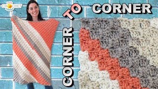 C2C Corner To Corner Baby Blanket  Rectangle Crochet Pattern amp Tutorial [upl. by Aylmer]