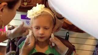 Ear Piercing at Claires 6 years old [upl. by Leynwad]