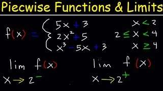 Piecewise Functions  Limits and Continuity  Calculus [upl. by Radbourne]