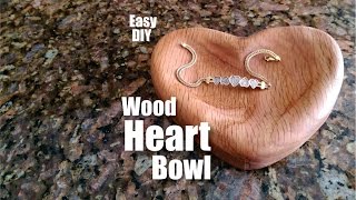 Wood Heart Bowl Valentines Day DIY woodworking craft project [upl. by Navis224]