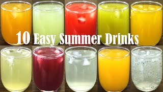 10 Easy Summer Drinks Recipe  How to make Refreshing Lemon Drinks [upl. by Anaujnas675]