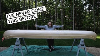 Restoring a FIBREGLASS CANOE  An outdoor DIY project [upl. by Marna]