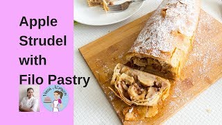 Apple Strudel with Filo Pastry  Easy Apple Strudel  Made with Filo Pastry [upl. by Celina]