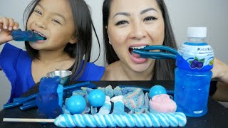 BLUE CANDY Party Cable Mukbang  NE Lets Eat [upl. by Saref]