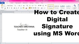 How to Put Signature in Microsoft Word [upl. by Ytsim]