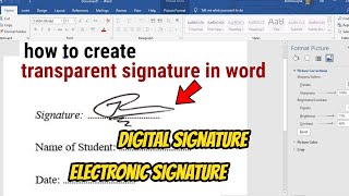 how to create a transparent signature in word [upl. by Shirl994]