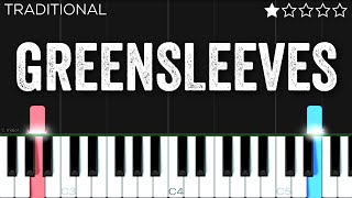 Greensleeves  EASY Piano Tutorial [upl. by Aiyotal361]