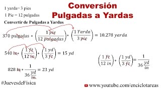 Convertir de Pulgadas a Yardas in a yd [upl. by Noerb323]