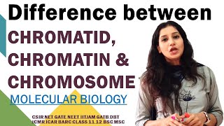 Difference Between CHROMATIN CHROMATID amp CHROMOSOME Molecular Biology NEET CSIRNET IITJAM GATE DBT [upl. by Reniti]