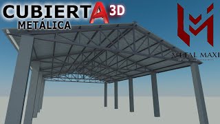 CUBIERTA METÁLICA AUTOCAD 3D [upl. by Lura]