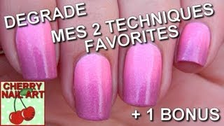 DEGRADE nail art 3 techniques [upl. by Reffotsirk687]