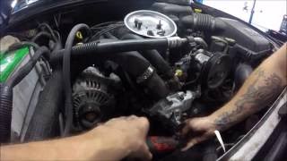 04 Jeep water pump replacement 40L [upl. by Aromas453]