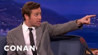 Armie Hammer Made A Real Impression In quotThe Social Networkquot  CONAN on TBS [upl. by Leugim320]