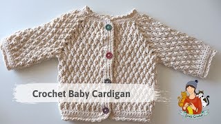 Crochet Easy Alpine Stitch Baby Cardigan [upl. by Anelah82]