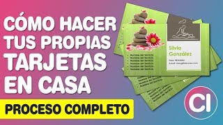 Como Hacer Tarjetas de Presentación en Casa Proceso Completo  Diseño Impresión y Corte [upl. by Blayze964]