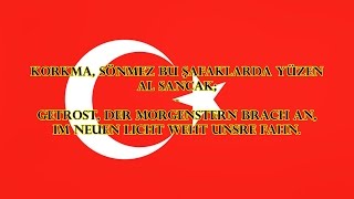 Nationalhymne Türkei  İstiklâl Marşı TRDE Text [upl. by Albert]