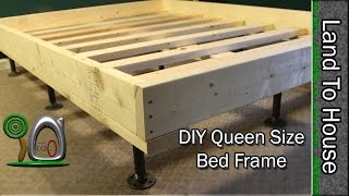 Queen Size Bed Frame DIY [upl. by Skippie61]