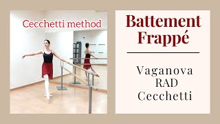 Battement Frappé  VAGANOVA vs RAD vs CECCHETTI [upl. by Nafets]