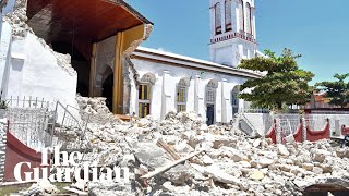 Haiti drone footage shows devastation after deadly 72magnitude earthquake [upl. by Aneleasor730]