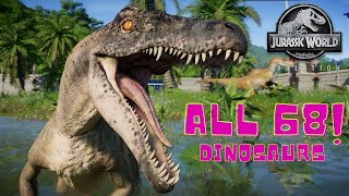 🦖 ALL 68 DINOSAURS  Jurassic World Evolution 4K [upl. by Manuel393]