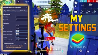 Bluestacks 5 NEW best headshot free fire settings 🎯 Keymapping  Custom HUD [upl. by Ynattyrb]