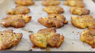 Crispy Smashed Potatoes Recipe [upl. by Novahs]