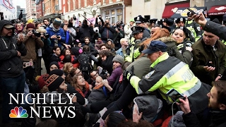 Violent AntiTrump Protests Try To Steal Spotlight On Inauguration Day  NBC Nightly News [upl. by Nivlem]