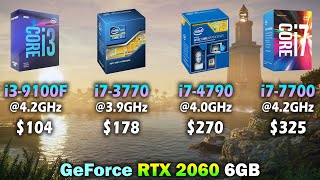 i3 9100F vs i7 3770 vs i7 4790 vs i7 7700  GeForce RTX 2060  Tested in 11 Games 1080p 1440p 4K [upl. by Gerianna]