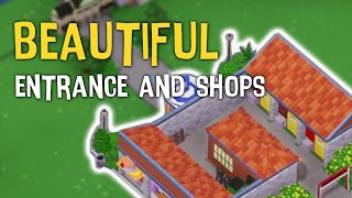 Building A BEAUTIFUL Entrance And Shops In Parkitect Speed Build 1 [upl. by Mueller]