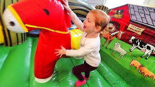 FAMILY DAY with Adley and Baby Brother pretend play inflatable spirit the horse and farm animals [upl. by Watkins562]