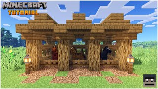 Minecraft  Small Horse Stables Tutorial [upl. by Tergram879]