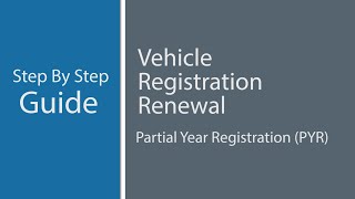 DMV Virtual Office Vehicle Registration Renewal – Partial Year Registration PYR Guide [upl. by Lawan]