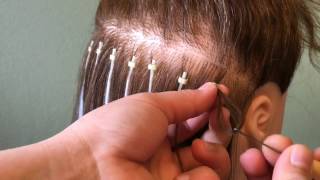 como poner Extensiones con anillas  Grapas microchip  micro ring  paso a paso [upl. by Norrehs460]