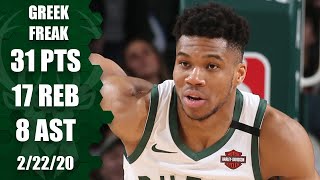 Giannis Antetokounmpo scores 31 in under 30 minutes in 76ers vs Bucks  201920 NBA Highlights [upl. by Jeri]