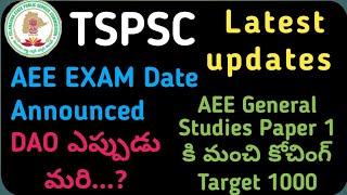 TSPSCLATEST UPDATESAEE EXAM DATEDAO EXAM DATETarget 1000 [upl. by Grindle677]