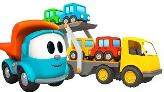 Leo the Truck and the Car Trailer A Cartoon for Children [upl. by Leopold]