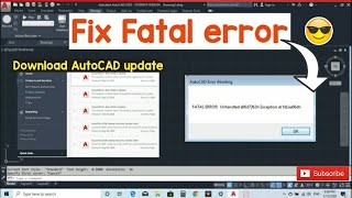 How to fix the problem of Fatal error amp AutoCAD crash🙄 [upl. by Sukhum693]