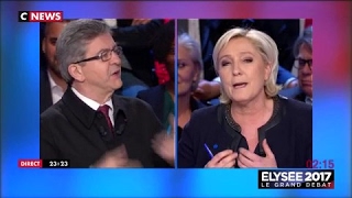 Clash entre JeanLuc Melenchon et Marine Le Pen au sujet des crèches [upl. by Hewart]