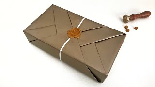 Double Kimono Gift Wrapping for shallow rectangular boxes [upl. by Salohci]