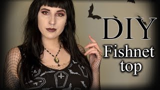 Goth on a budget  simple fishnet sleeves DIY [upl. by Belter]