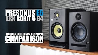 KRK Rokit 5 G4 RP5G4 vs Presonus Eris E5  Sound amp Frequency Response Comparison [upl. by Enyamart694]