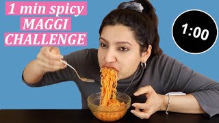 1 MINUTE SPICY MAGGI CHALLENGE  AnanasChallenge  Laughing Ananas [upl. by Arakat]